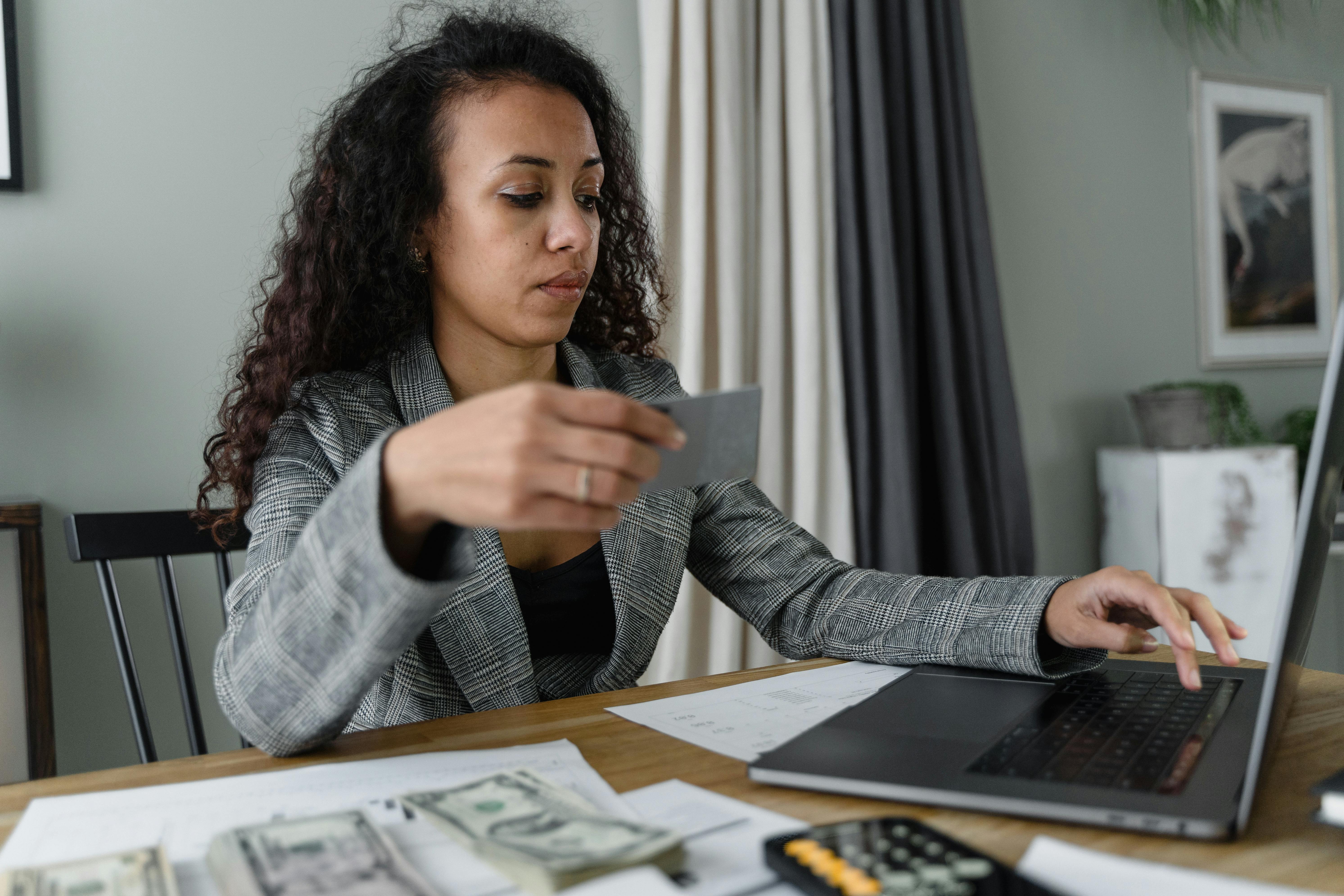 Woman managing finances and seeking guidance